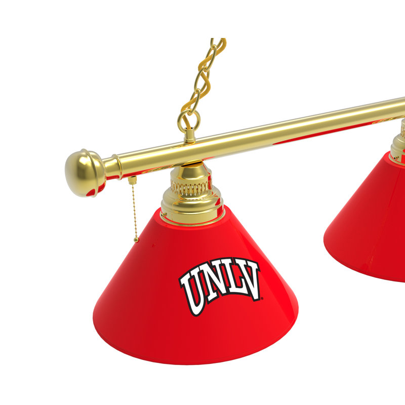 3 - Light Pool Table Lights Pendant, Brass, UNLV Runnin' Rebels