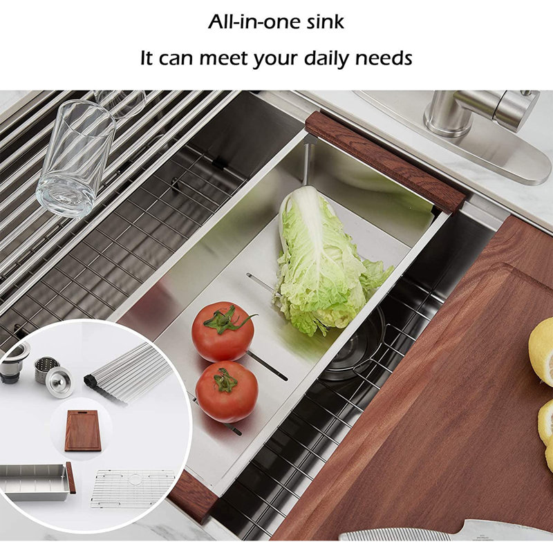 30'' L Single Bowl Stainless Steel Kitchen Sink