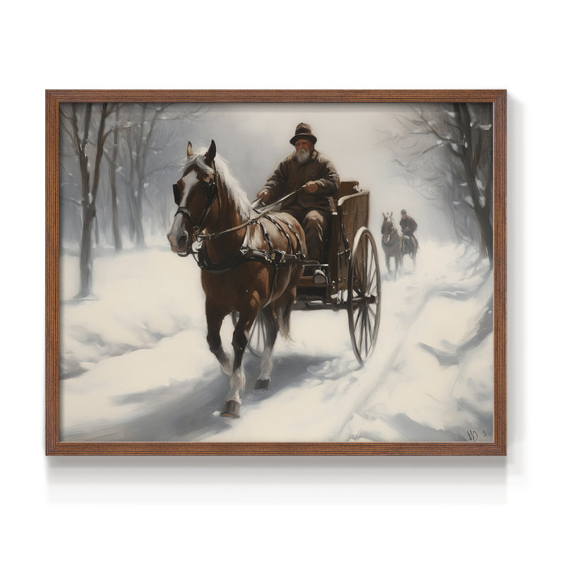 Art de Noël - DCCDXLLII - Reproduction encadrée - Restickable, H 22 po x l 28 po, Noyer