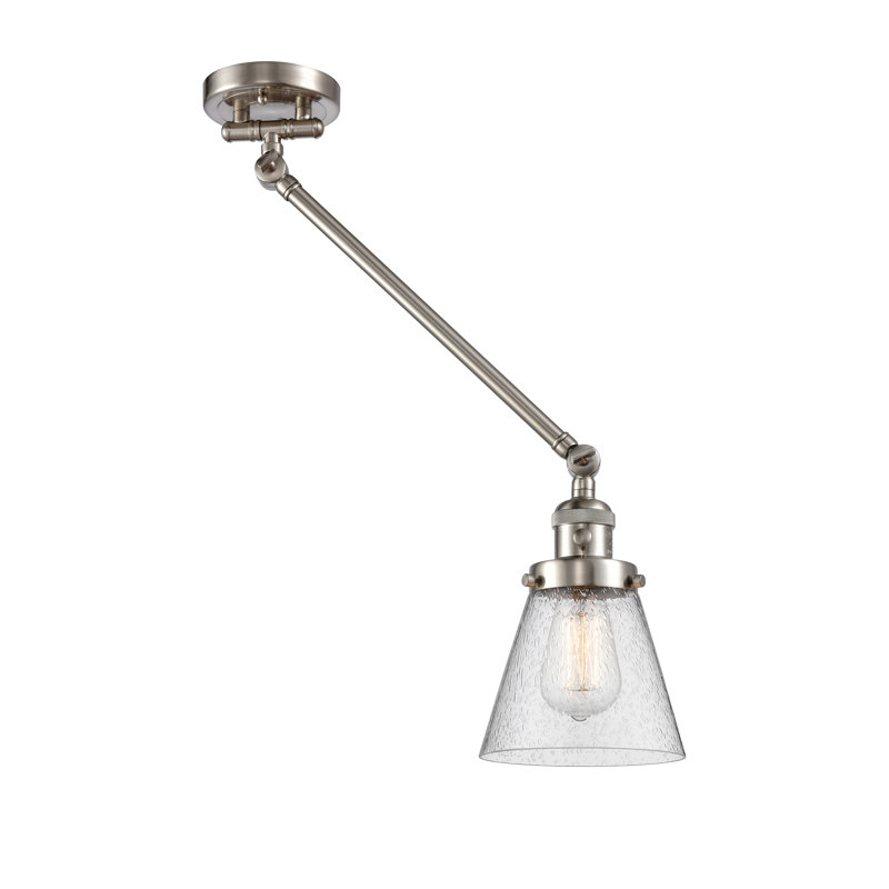 Pelkey Swing Arm Sconce, Seedy, 3.5 Watt Vintage LED Bulb, Brushed Satin Nickel
