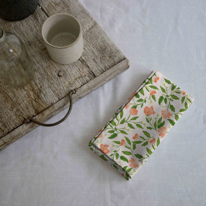 Cacia 100% Cotton Floral Square Napkin
