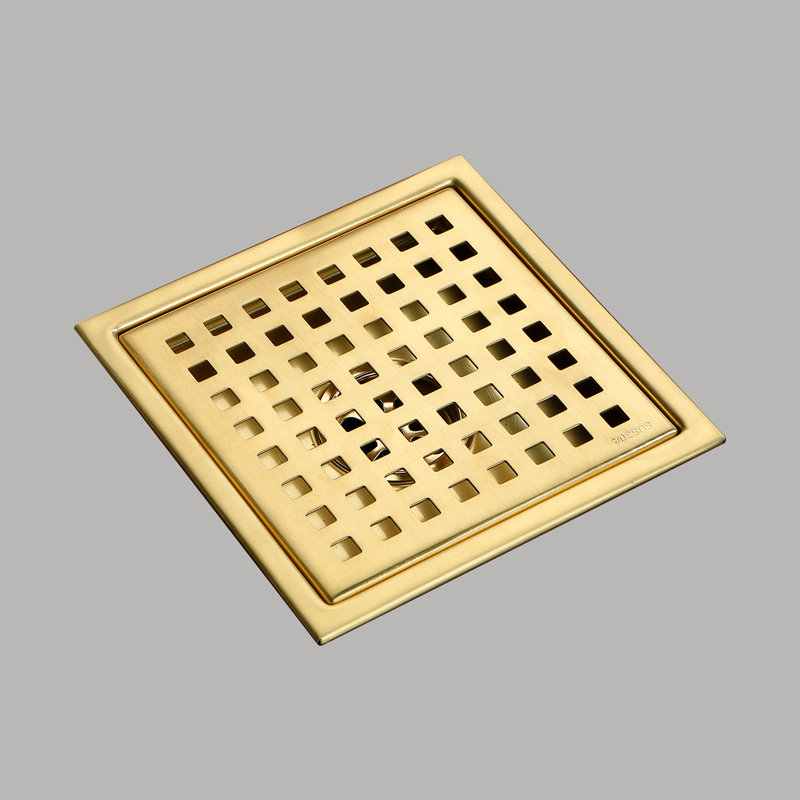 Grille de drain de douche l 6 po, Or