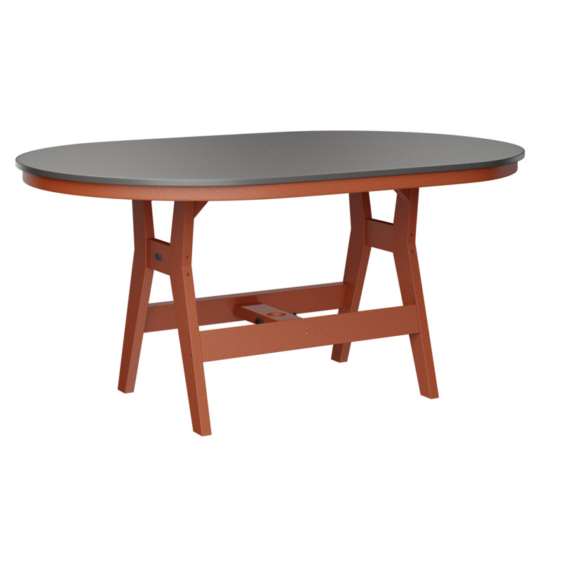 Table de bar berlinoise Berlin, Acier inoxydable martelé, H 38,87 po x l 64 po x P 44 po, Orange mangue