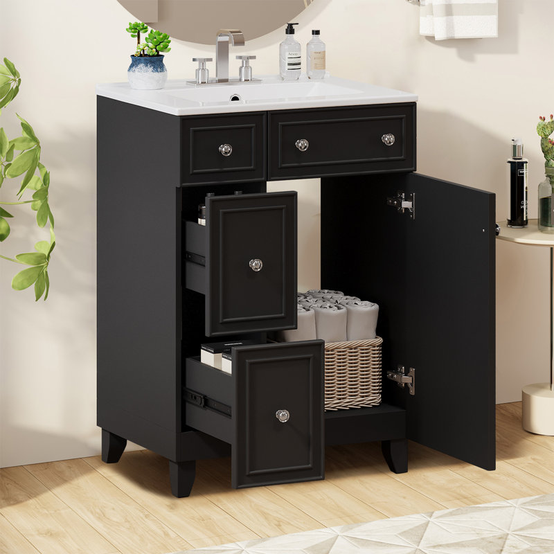 24" Bathroom Vanity Combo With Ceramic Sink