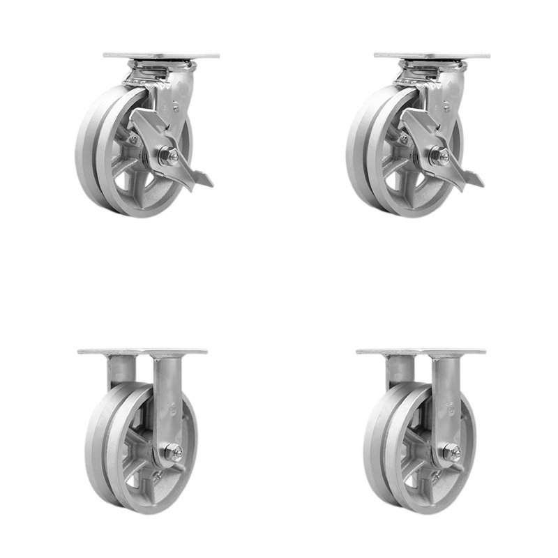 4 Piece Semi Steel Caster Set