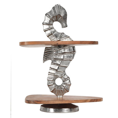 Wood And Metal Sea Hourse Cake Stand