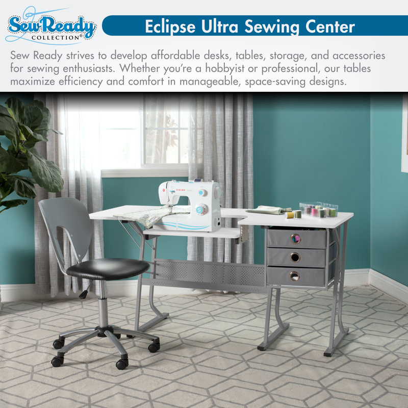60.25 x 23.75 Sewing Table with, Silver