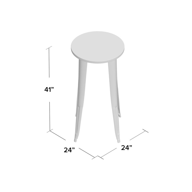 Commercial Grade Round Indoor-Outdoor Bar Height Table, Black, 24" L x 24" W