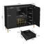 Grande armoire à café 47,23 po avec porte-bouteilles Buffet Table pour la maison, Honeycomb Carving Modern Design-1043251595