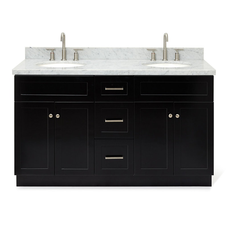 Ensemble de meuble-lavabo double 61 po Abell, Noir, noir, noir, noir