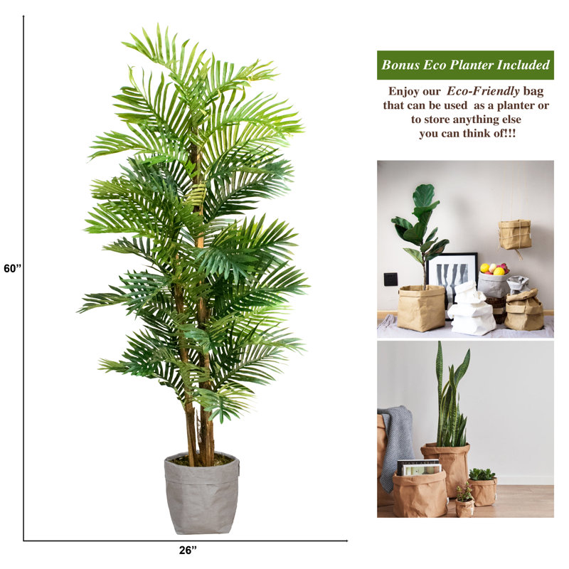 60'' Faux Palm Tree in Pot Liner