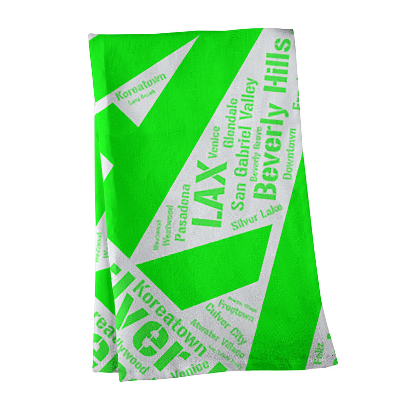 Cotton Tea Towel Kitchen Towel, Blue, Los Angeles