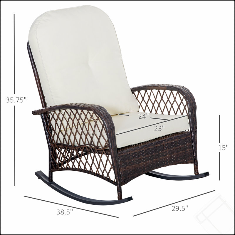 Chaise berçante en osier pour l'extérieur Outsunny
