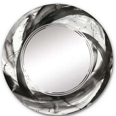 Black and White Minimalistic - Abstract Wall Mirror