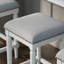 Tabouret de comptoir carré H 27 po, blanc, 1 pièce