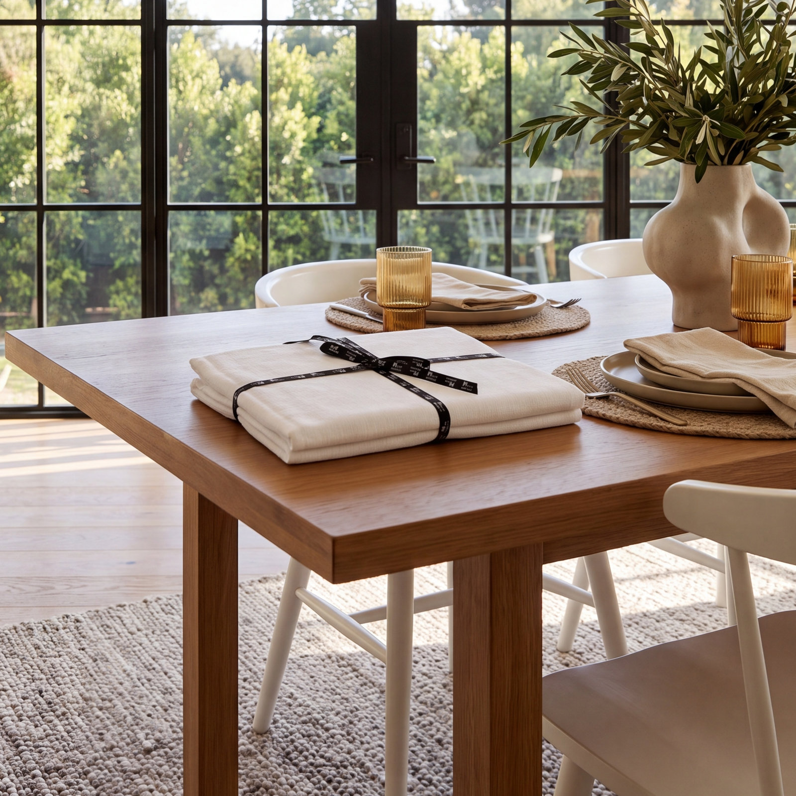 Solana 8" Linen Tablecloth, White