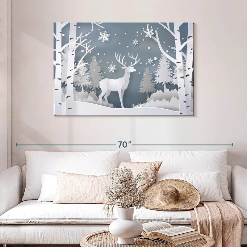 Snow White Deer, 30" H x 45" W
