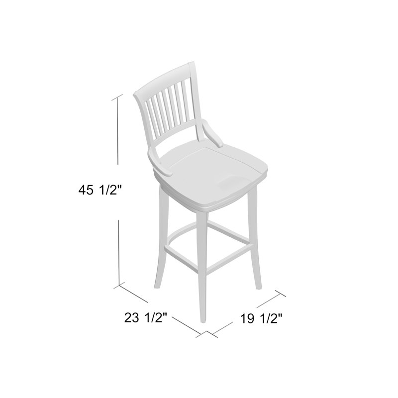 Tabouret de bar pivotant & Arguelles, Blanc, Tabouret de bar (hauteur du siège 34 po)