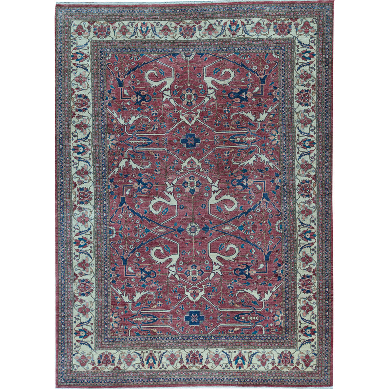 Tapis rouge noué à la main de haute qualité
