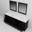84 po L x P 22 po. Meuble-lavabo double avec comptoir en marbre et 34 miroirs - Vaste tiroir d'armoire Designs fonctionnels robustes et tiroirs d'armoires de rangement abondants-1162549168-1162549170