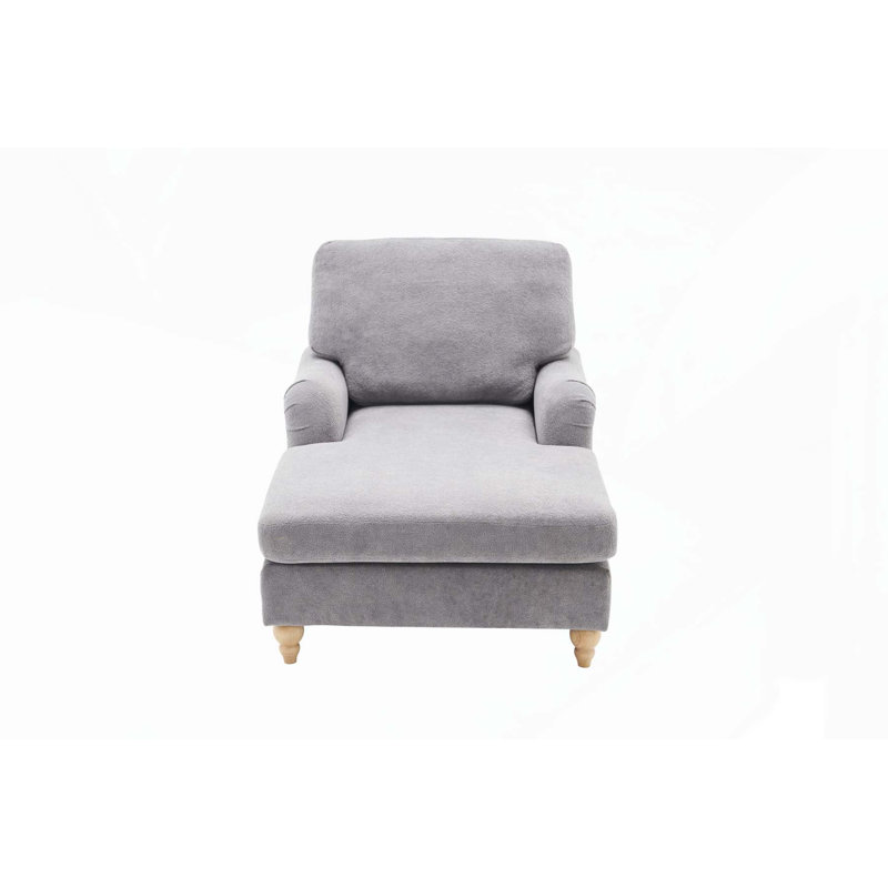 Chaise longue avec pieds en bois massif_Sapé et méridienne_W2363S00, Gris