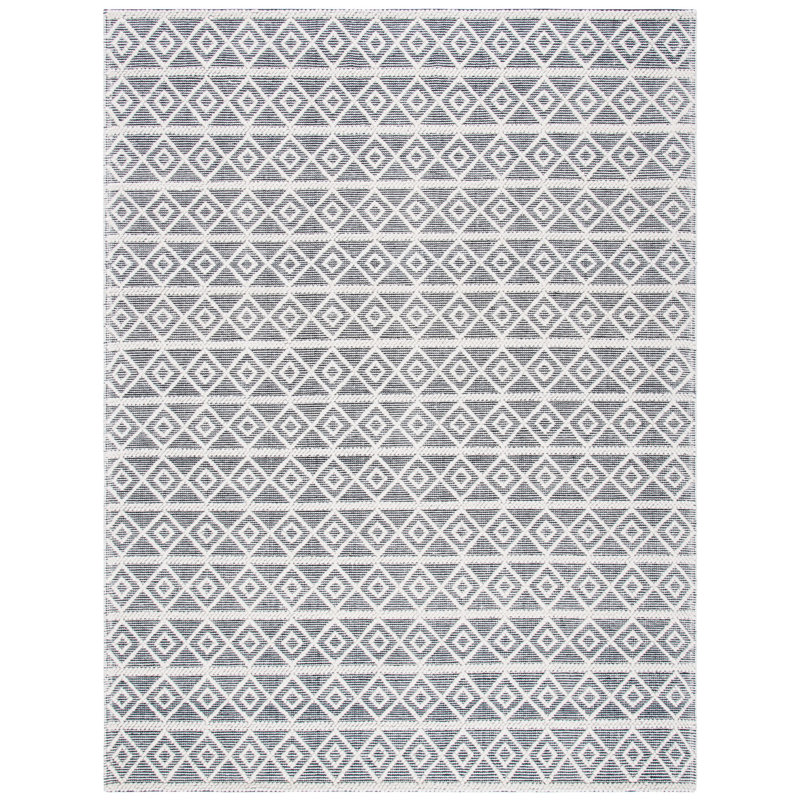 Dardanelle Natura Hand Woven Wool Cotton Geometric Rug in Cream/Gray, Rectangle 8' x 10'