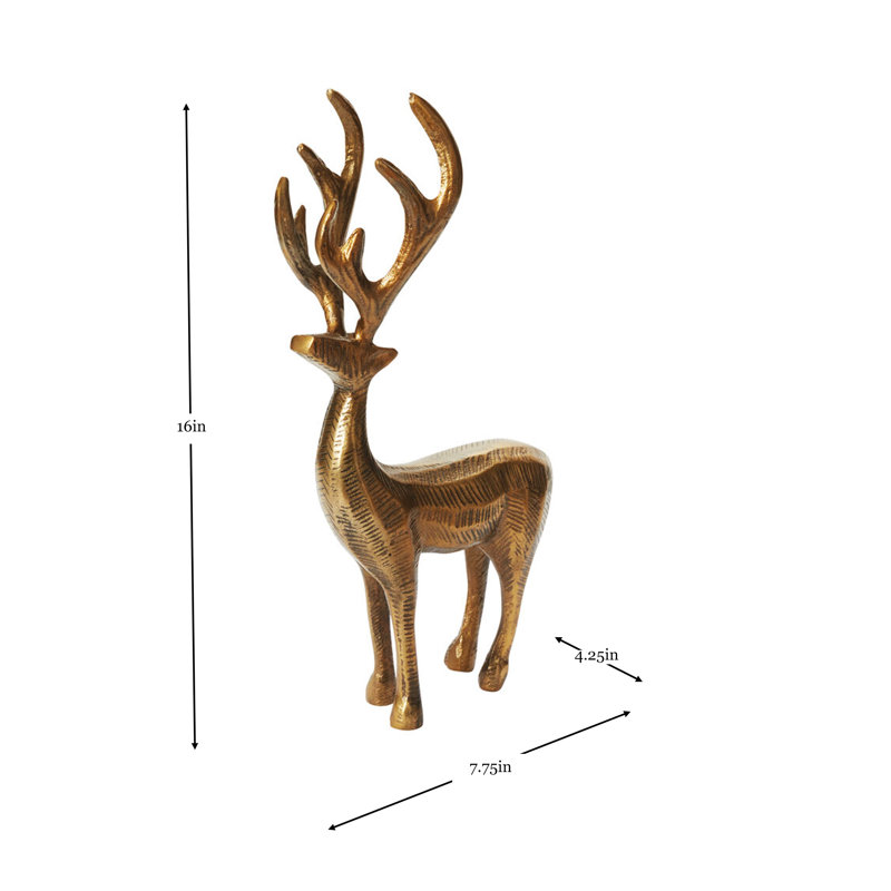 Cerf Aethelred moderne en aluminium texturé