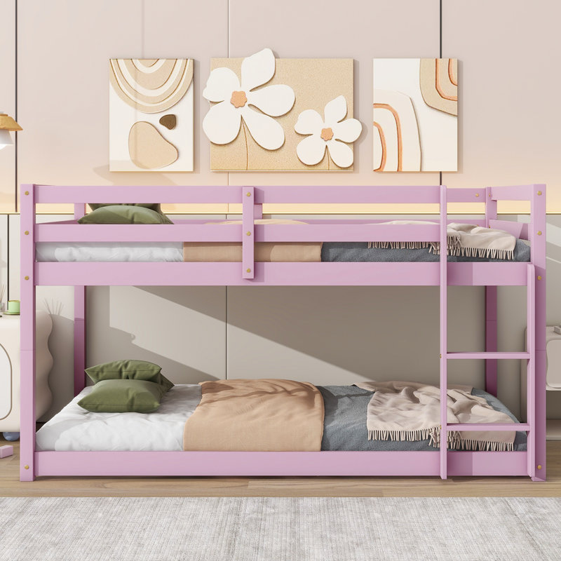 Twin Over Twin Standard Bunk Bed, Pink