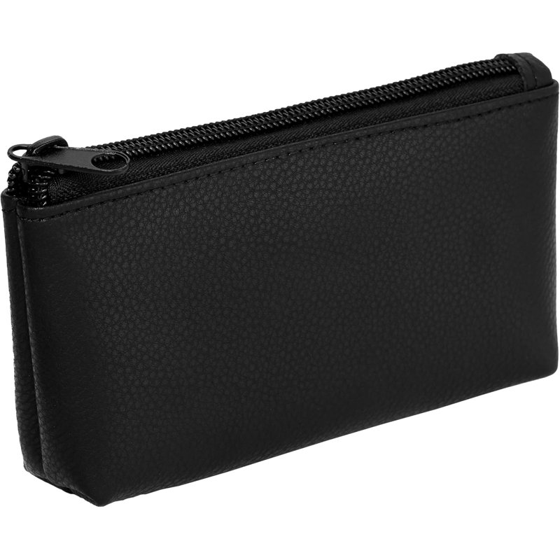 Daily Zipper Pouch Leather-P875L, Black