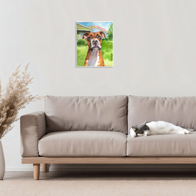 Boxer and Rainbow Portrait Wall Plaque, design by George Dyachenko