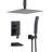 Matte Black Shower System  Wall Mount Shower Faucet Set For Bathroom 10 Inch High Pressure Luxury Shower Head With Handheld, Rough-In Valve Body And Trim Included-124898186