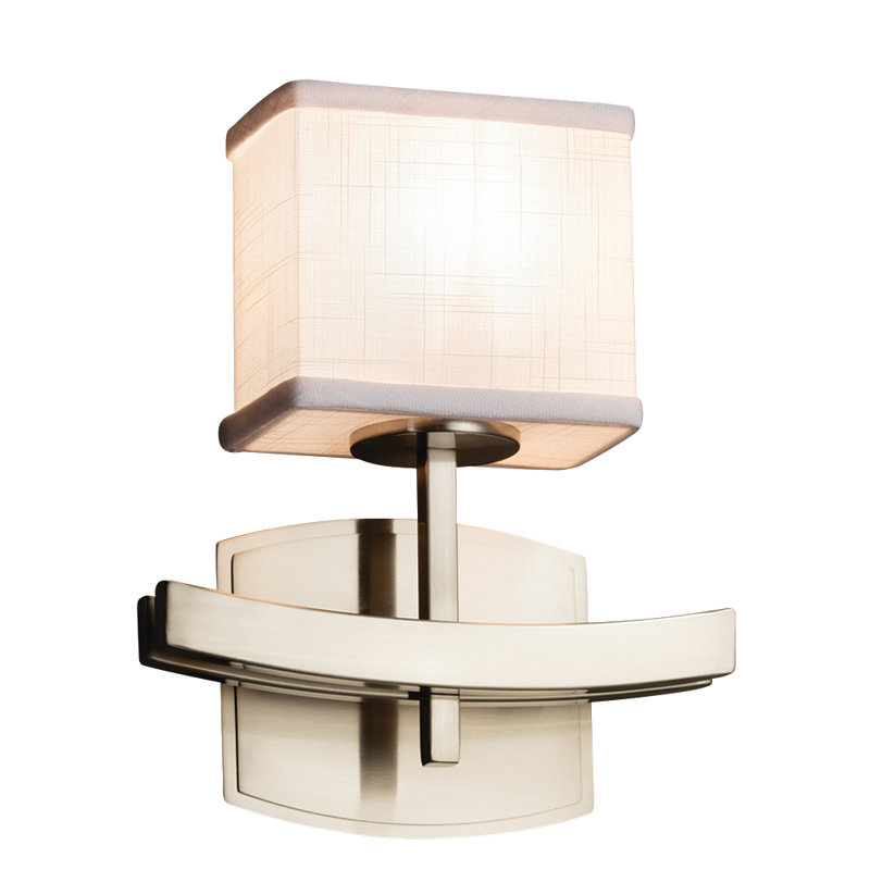 Geoffroy LED Armed Sconce, Brushed Nickel, White