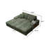 Canapé convertible combiné, tissu velours côtelé, canapé-lit moelleux moderne, fauteuil double salon surdimensionné, vert
