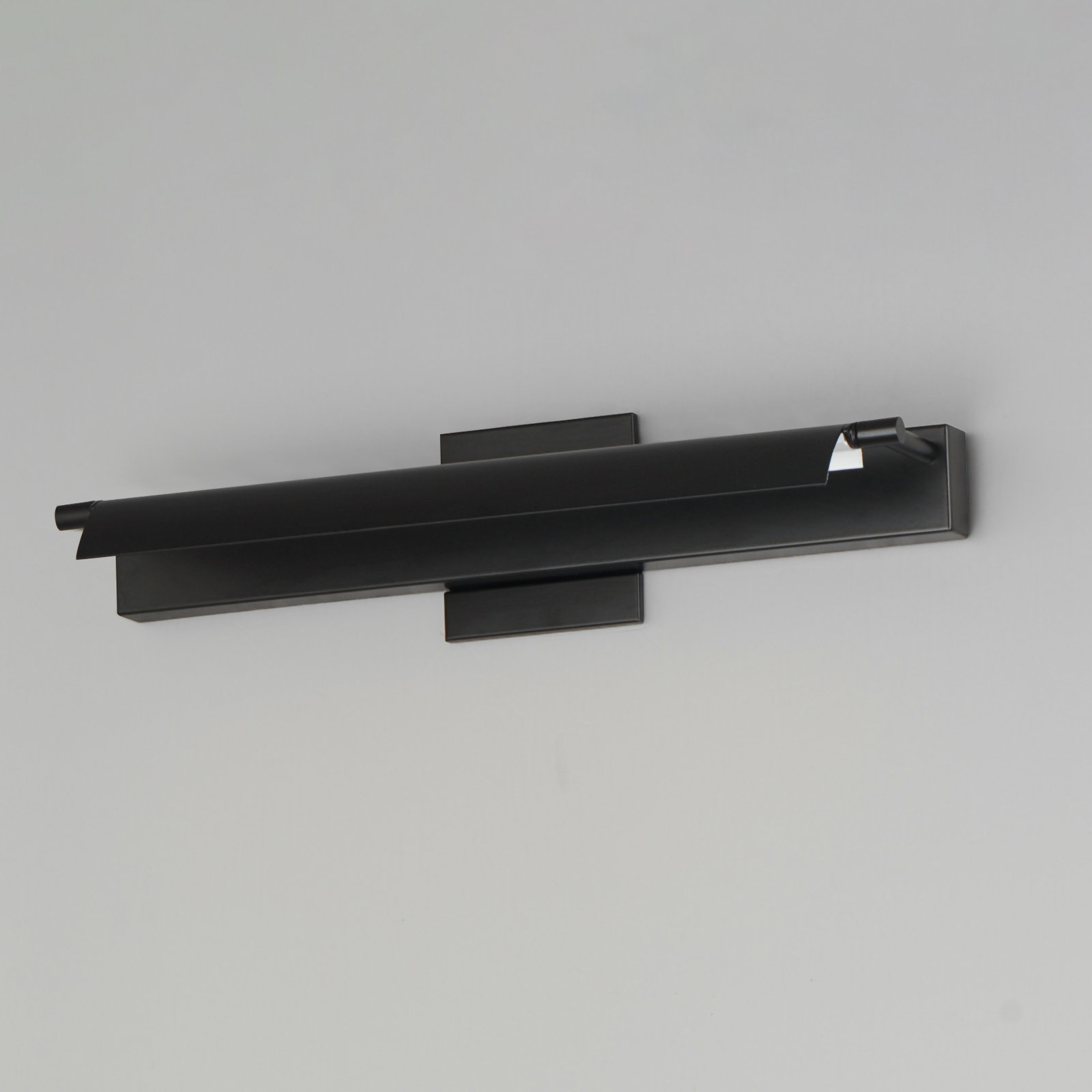 Delica Single Light Dimmable LED Flush Mounted Sconce, Matte Black, 4.75" H x 20.25" W x 6" D
