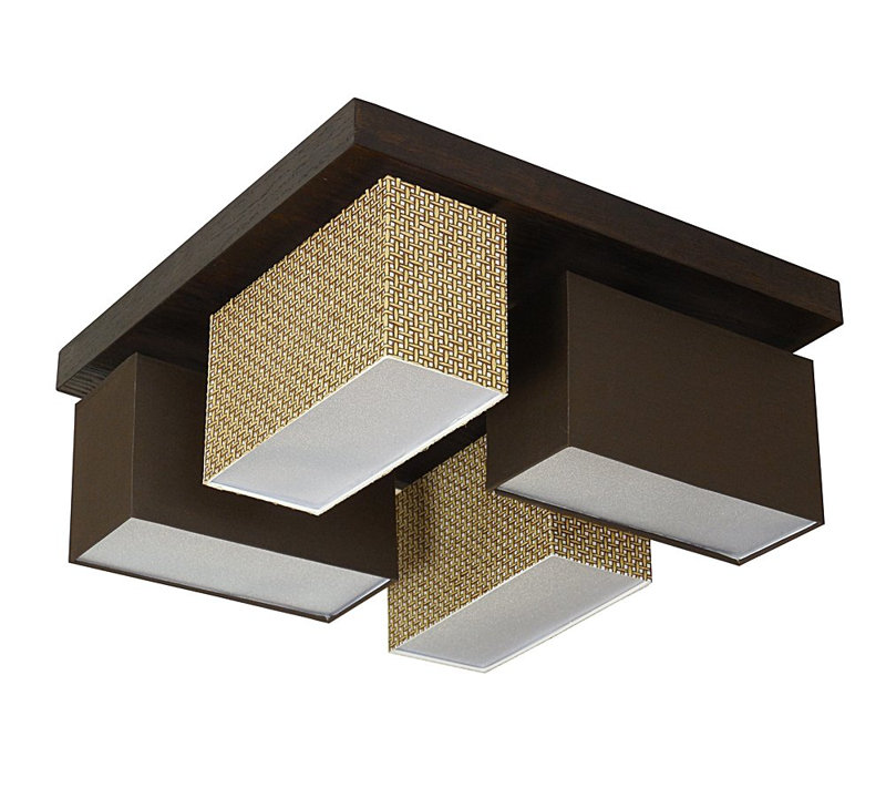 Judkins Flush Mount, Dark brown, China grass/Brown