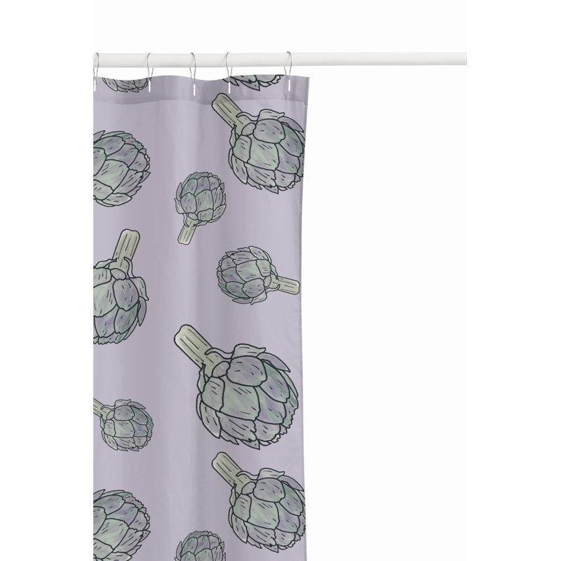 Summer Lemon Ultra-Thin Lightweight Shower Curtain, Lavender Floral