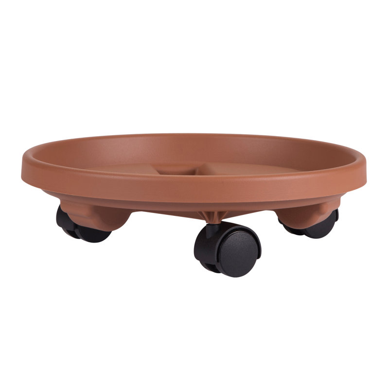 Traditional Plastic Indoor/Outdoor Plant Caddy, 3.5" H x 14" W x 14" D