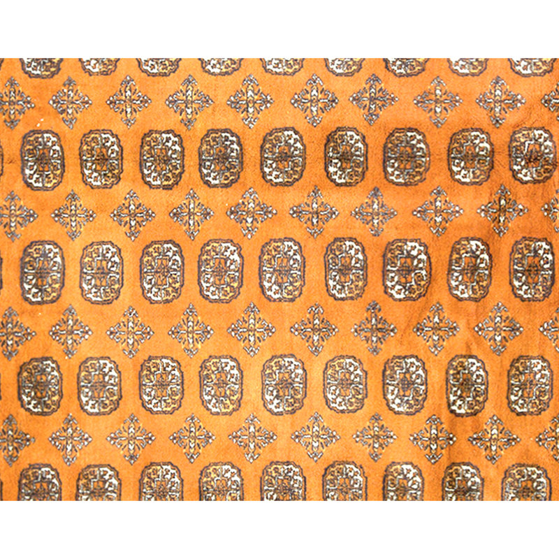 Hand Knotted Wool Area Rug in Rust