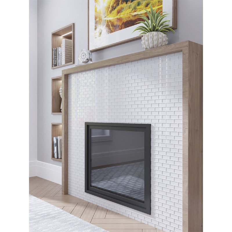 1" x 3" Glass Brick Joint Mosaic Wall & Floor Tile, Ice White