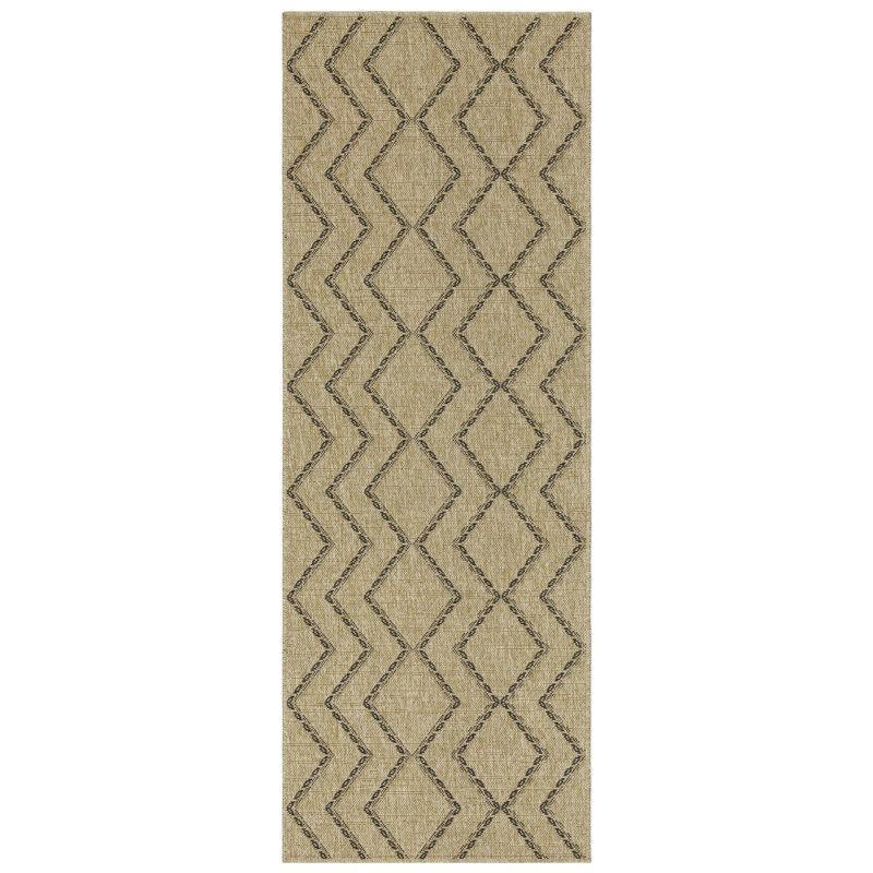 Modern Indoor/Outdoor Area Rug - Earth Collection 2 Ft. 7 In. X 3 Jute/Black, Polypropylene, , Stain , Pet 2.58 7.25 & , Made In Turkey