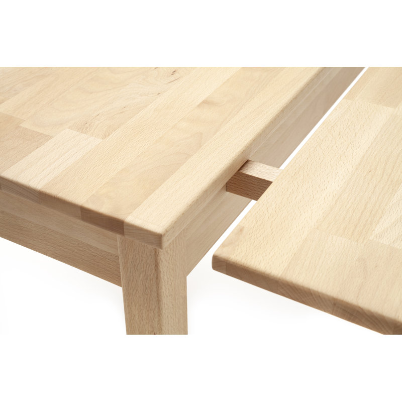 Sammie Beech Solid Wood Dining Table, Beige
