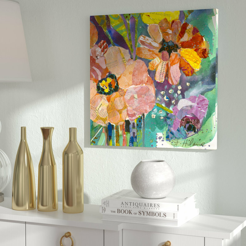 Bold Blooms IV by Elizabeth St. Hilaire - Painting, 30cm H x 30cm W, Wrapped Canvas