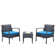 Ensemble de table bistro en rotin pour 2 personnes avec table et coussins