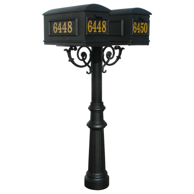 Hanford Aluminum Post Mounted Mailbox, Yes