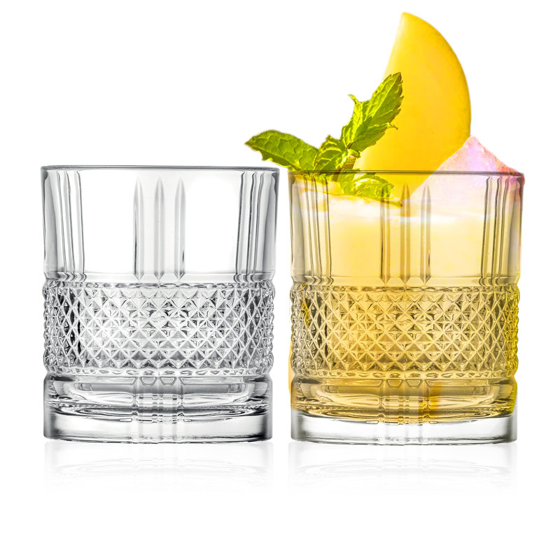 Barski Clear Crystal Double Old Fashioned Whiskey Glasses Set of 2