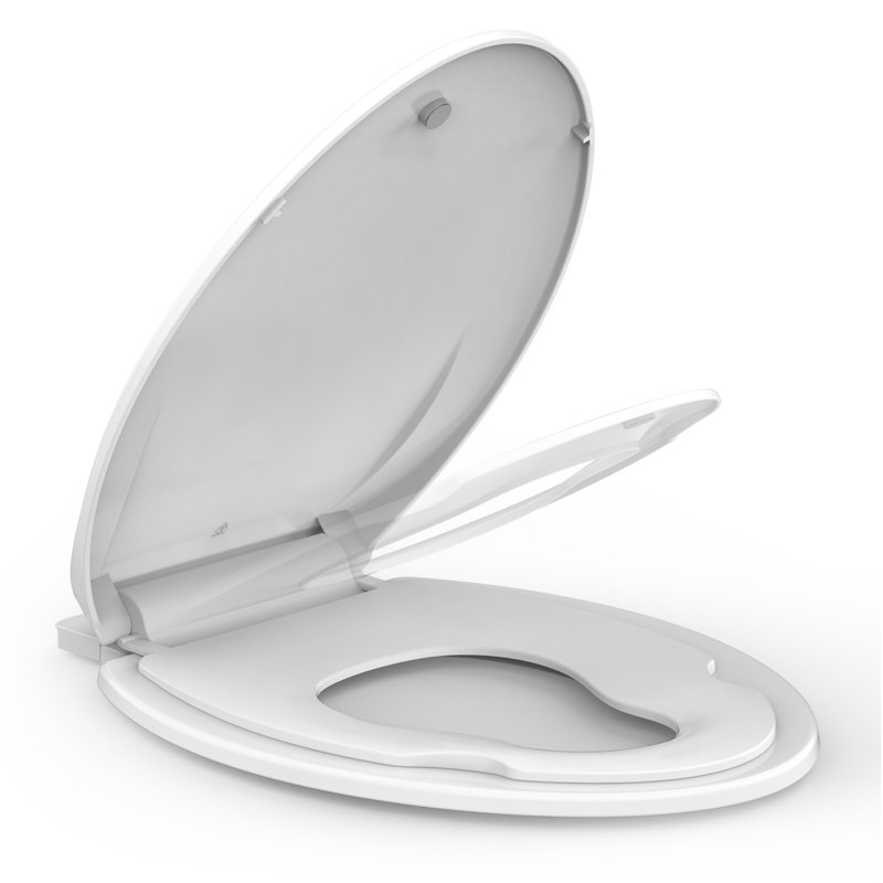 Toilet Seat Elongated,Toilet Seat with Toddler Seat Built in, Potty Training Toilet Seat Elongated Fits Both Adult and Child, with Soft Close,Easy Install and Clean - White