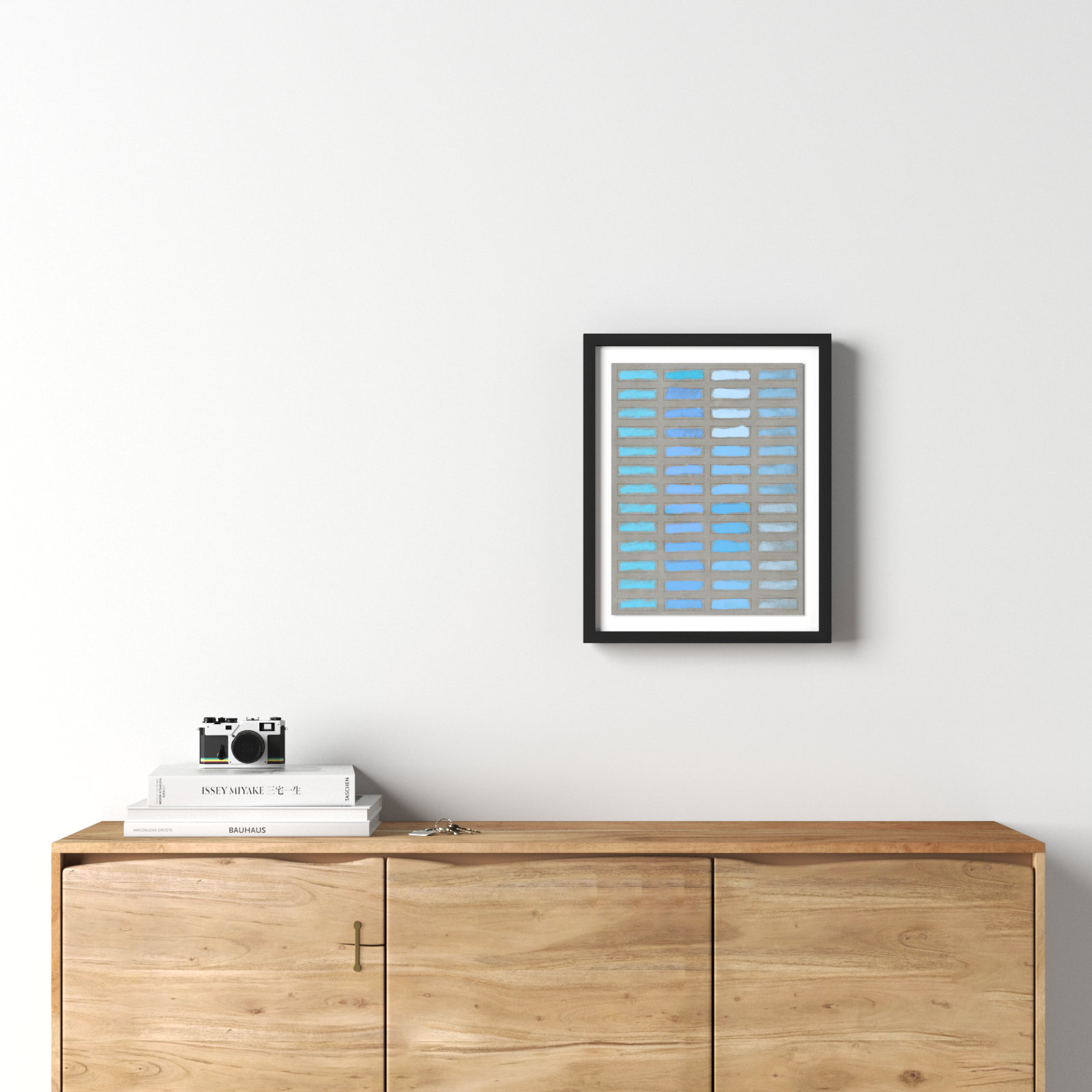 The Blues 1 by Jacques Pilon, Black Framed, 20" H x 16" W x 1.25" D