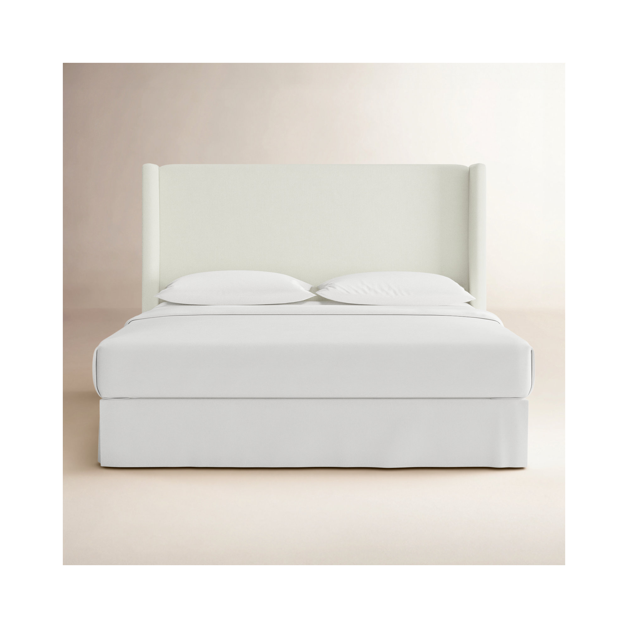 Tilly Upholstered Headboard, Zuma White Textured Linen, King