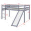 Lit simple mezzanine bas avec glissade, échelle, barrières de sécurité-2004822524