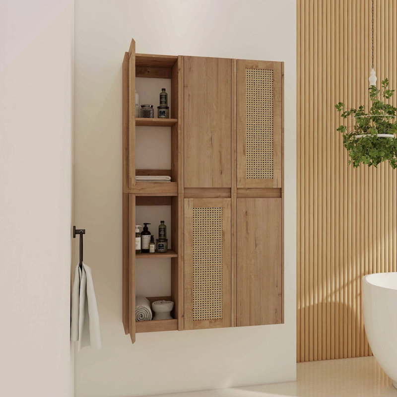 Armoire latérale de salle de bain 36 po, 6 portes à fermeture douce, montage flottant, 00512IMO * 3-00112IMO * 3 (KD-Packing)